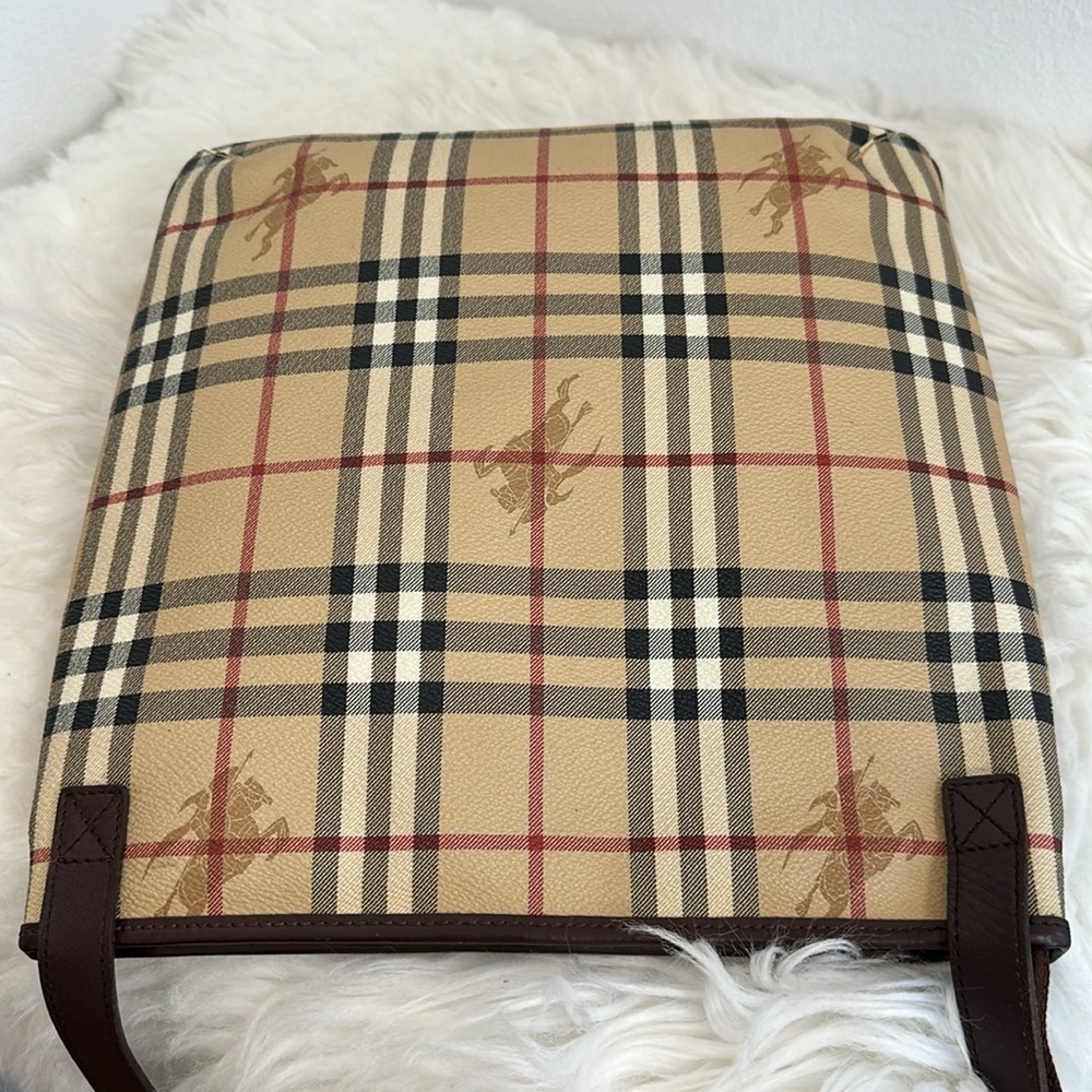 💯Authentic Burberry Beige and Brown Plaid Messenger Bag🍀 - Picture 17 of 17